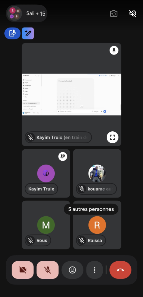 Capture de la masterclass L'IA au quotidien animée par Kouakou