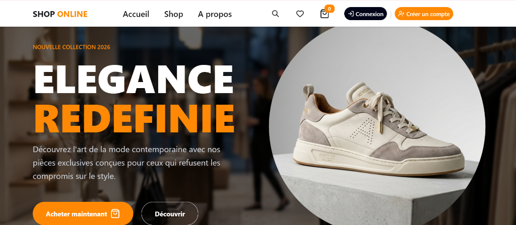Capture d'écran du projet ShopOnline
