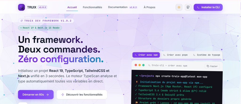 Capture d'écran du projet TRUIX